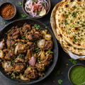 Tawa mutton tikka with kulcha bread